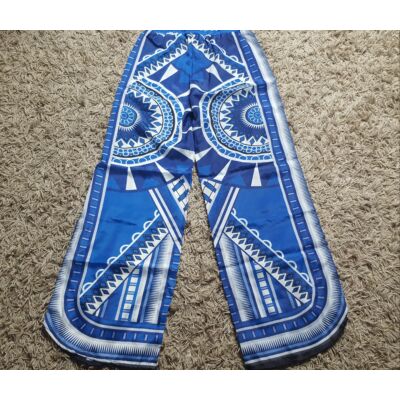 Indián mintázatú kék-fehér bő fazonú nadrág 