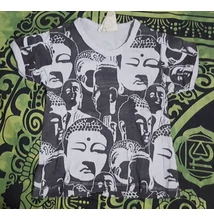 Rövid ujjú gyerek póló szürke színben Buddha mintával 116