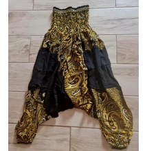 Buggyos Aladdin nadrág erős fekete alapon citromsárga mintázattal