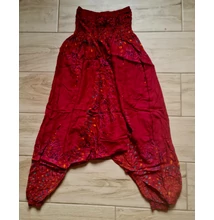 Buggyos aladdin nadrág bordó alapon kék-narancs mintázattal 