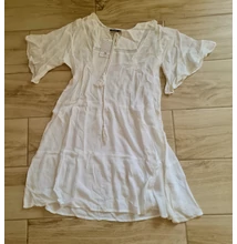 Wow dress elegáns fehér bővülő ujjú tunika-ruha 