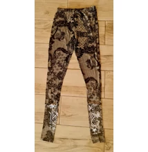 Hosszú jóga legging absztrakt fekete mintázattal