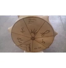Sámándob 5. kecskebőrből 40cm átmérő,bütykös, szimbólumos