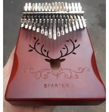 Kalimba 2 oktávos,teak szinű,rénszarvas mintával 