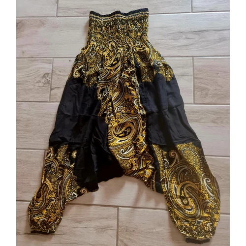 Buggyos Aladdin nadrág erős fekete alapon citromsárga mintázattal