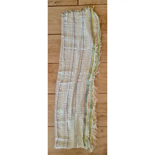 Fehér-világoskék-sárga színű szarong 200x50cm